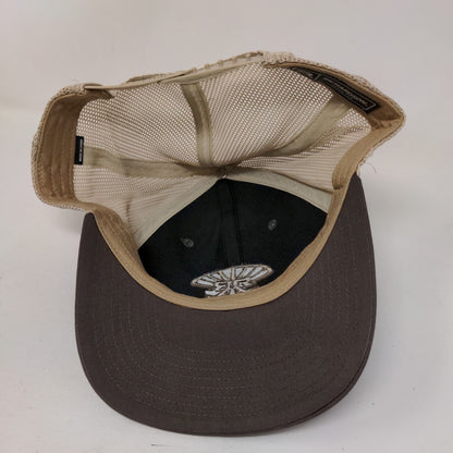 Richardson Snapback Trucker Hat Brown One Size Adjustable Embroidered Mesh Back