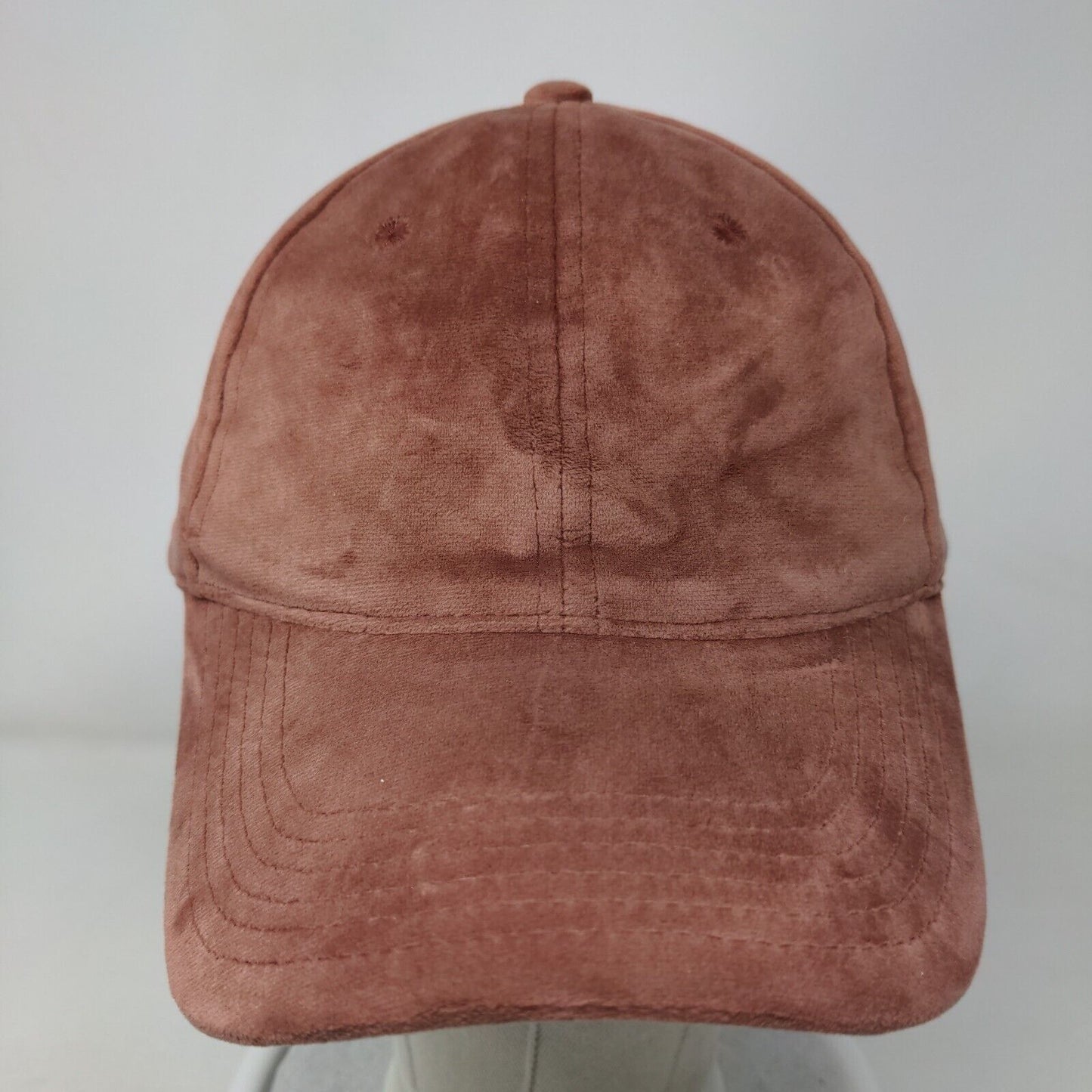 Unbranded Strapback Suede Hat Pinkish-Brown One Size 6 Panel Blank