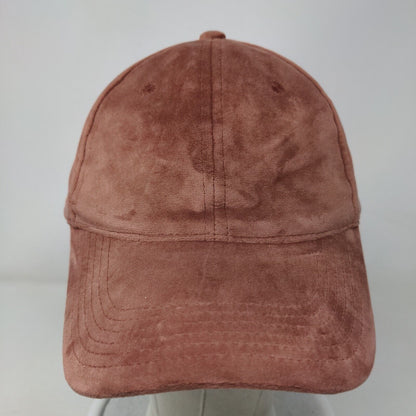 Unbranded Strapback Suede Hat Pinkish-Brown One Size 6 Panel Blank