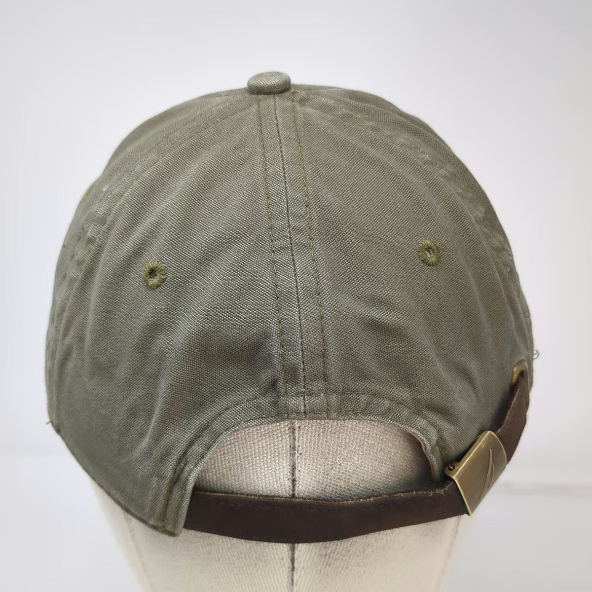 Nautica Baseball Cap Green One Size Embroidered Crest Crossed Oars Cotton Hat