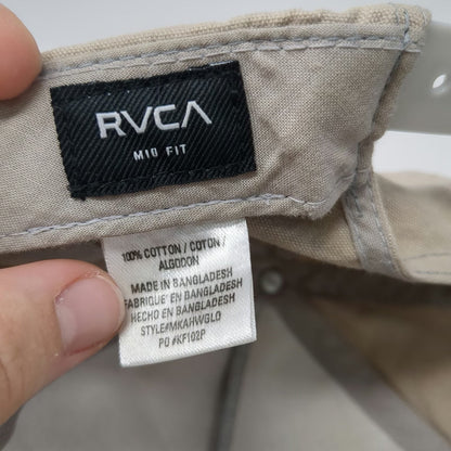 RVCA 5 Panel Beige One Size Snapback Rope Circular Patch Logo Cotton Twill Hat
