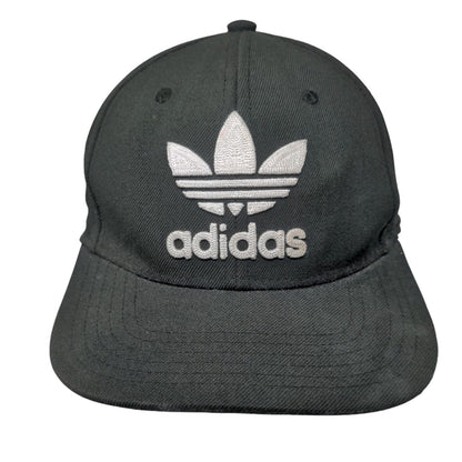 Adidas Snapback Hat Black OSFM Adjustable Embroidered Trefoil 6 Panel