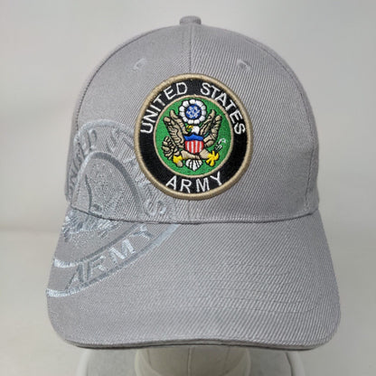 United States Army Strapback Hat Gray One Size Adjustable Embroidered Lanza