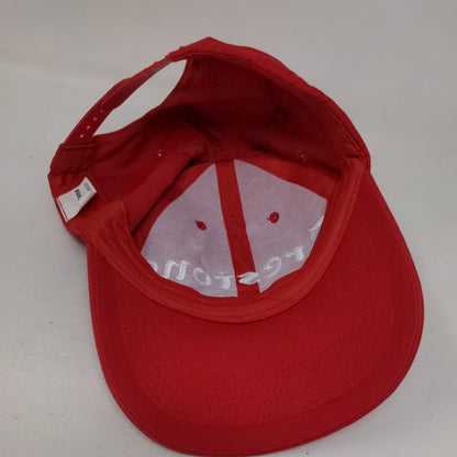 Firestone Snapback Hat Red OSFM Embroidered Adjustable Solid 6 Panel