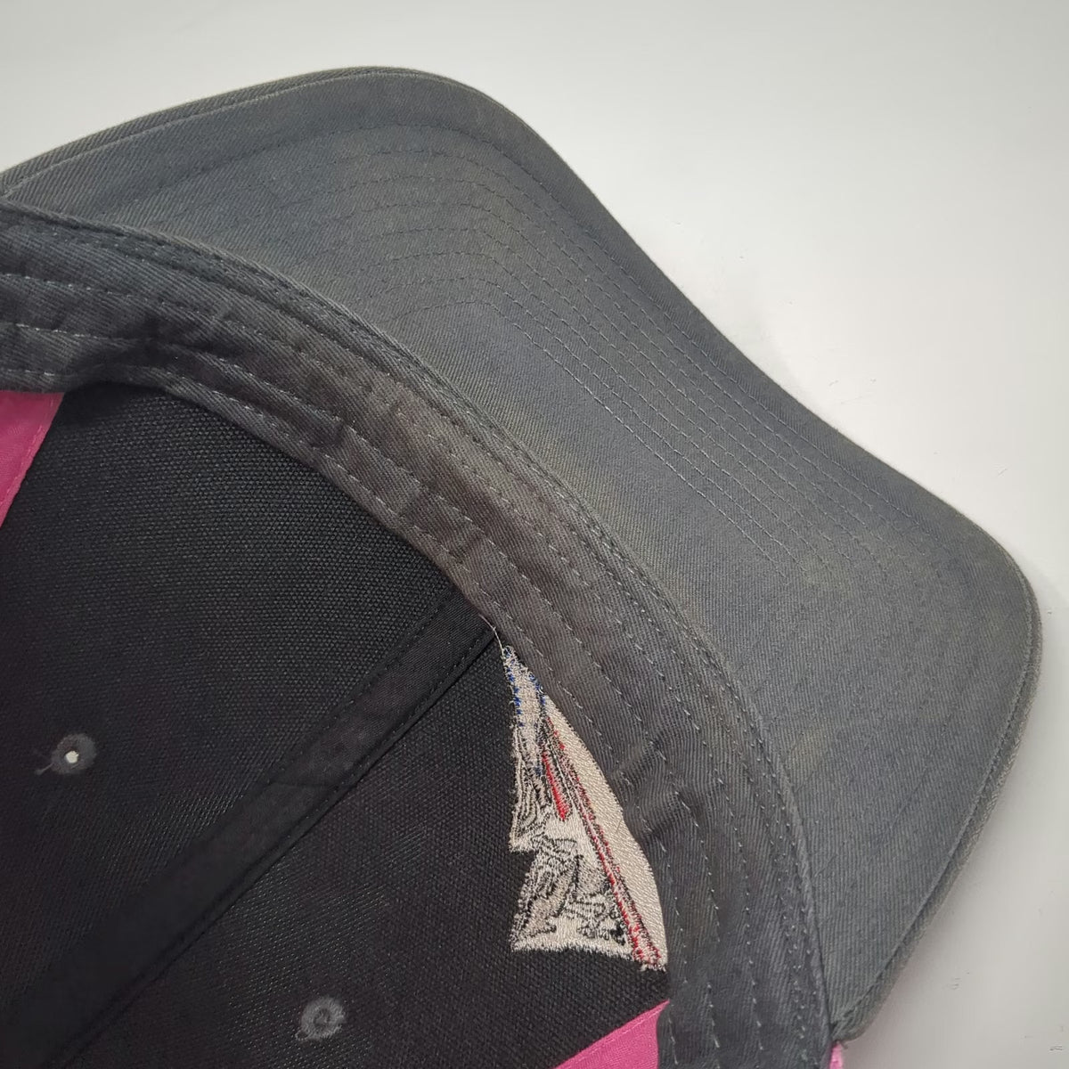Richardson Trucker Hat Gray Pink One Size Mesh Snapback Mountain Flag Logo