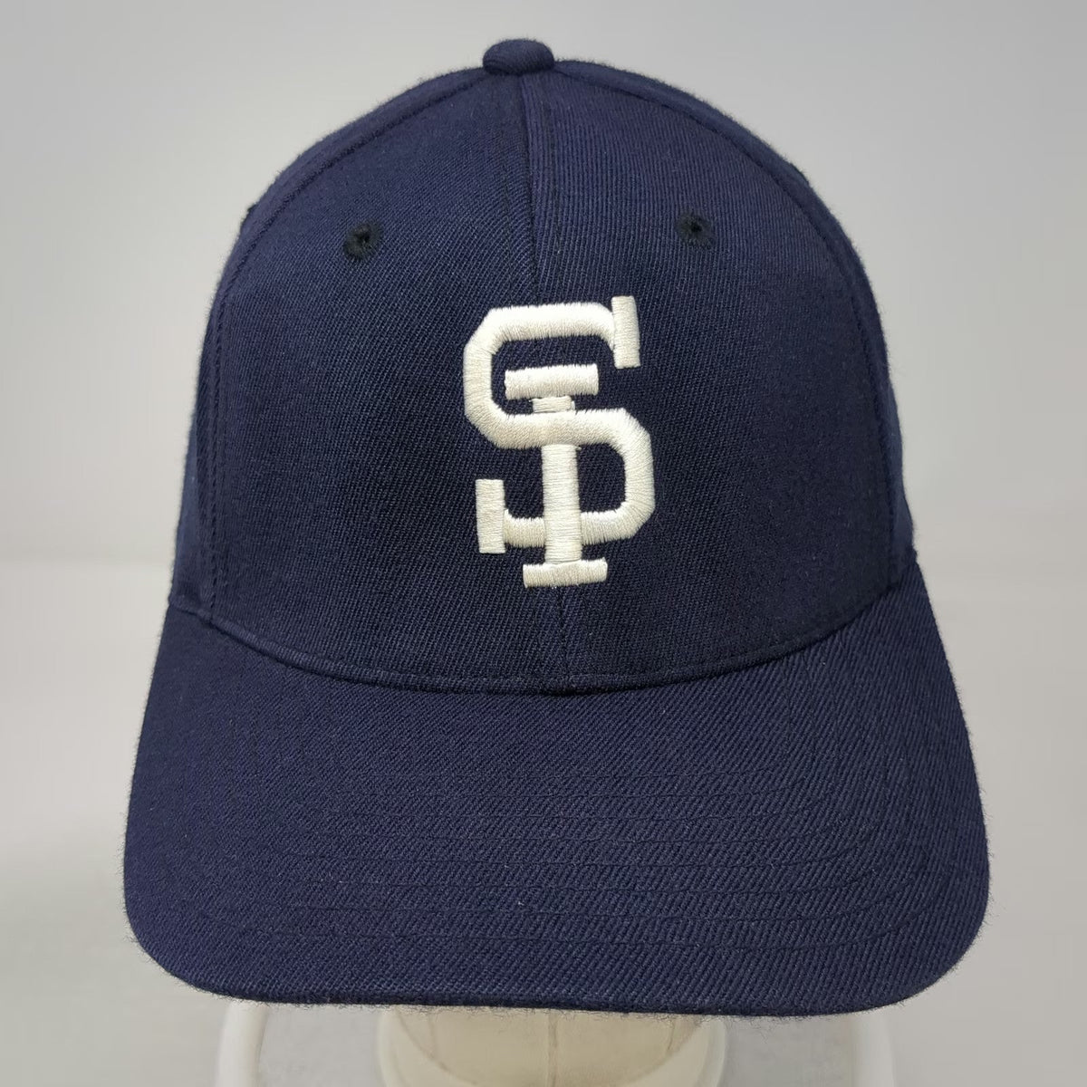 Pacific Headwear Baseball Cap Blue 8 Interlocking SI Logo Gray Underbrim Hat