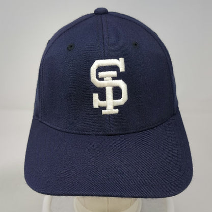 Pacific Headwear Baseball Cap Blue 8 Interlocking SI Logo Gray Underbrim Hat