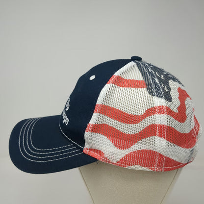 Cap America Baseball Cap Blue OSFM Tee It Up for the Troops American Flag Hat