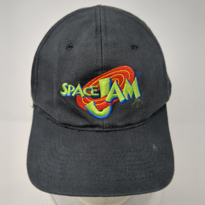 Space Jam Snapback Hat Black One Size Adjustable Embroidered 6 Panel