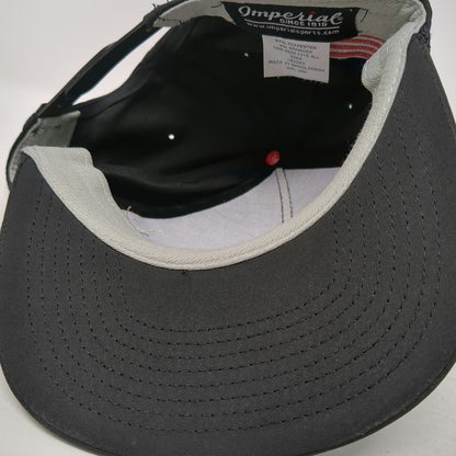 Imperial 5 Panel Black Hat One Size Snapback Rope Brim ESI USA Flag Golf Sport