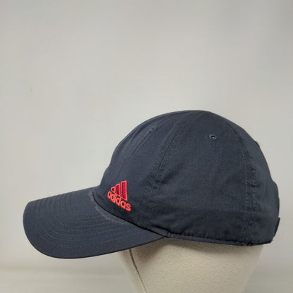 Adidas Strapback Hat Gray One Size Adjustable Embroidered Logo 6 Panel Cotton