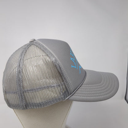 Lake Life Snapback Mesh Back Rope Trucker Hat Gray One Size Solid Otto