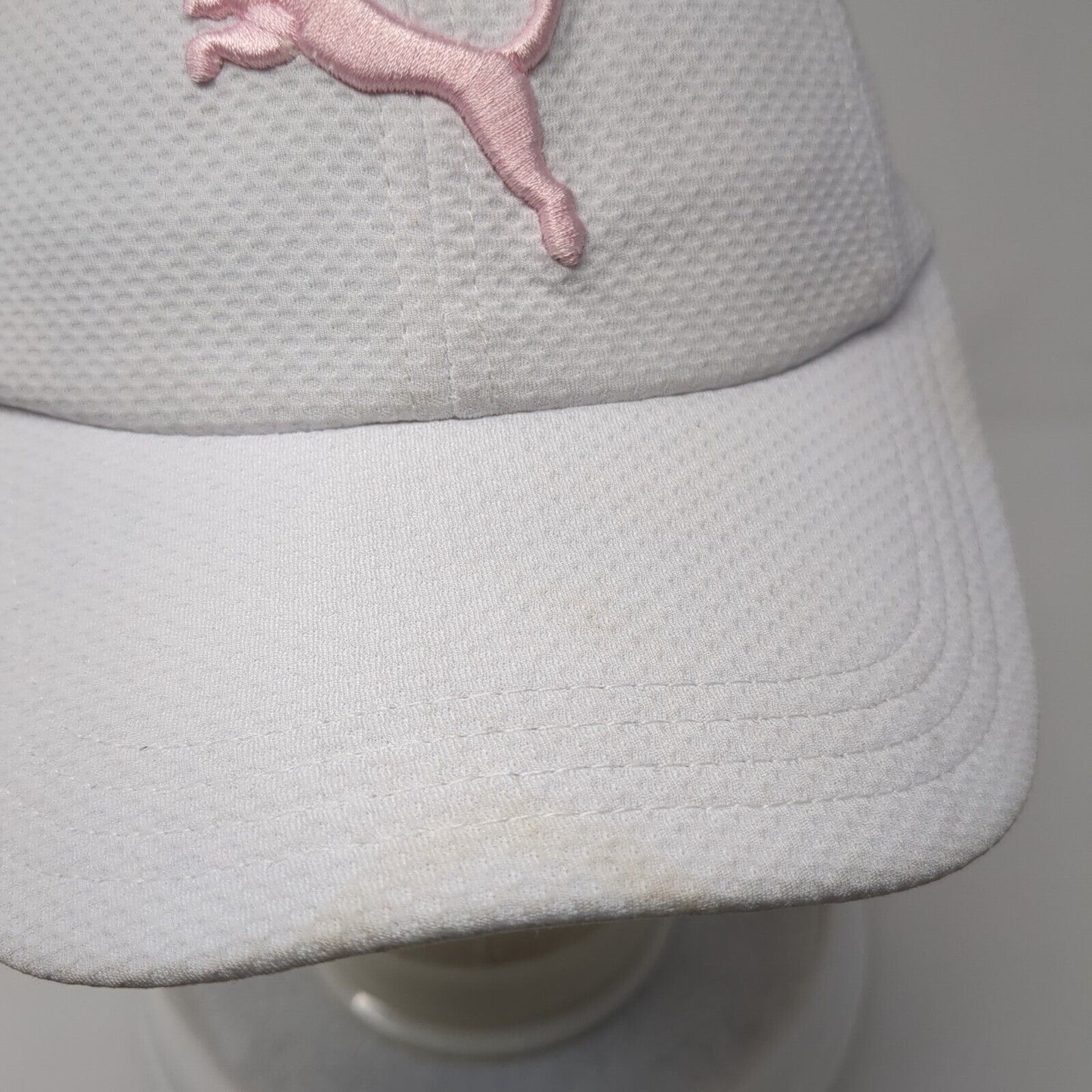PUMA Slideback Hat White One Size Adjustable Embroidered Logo 6 Panel