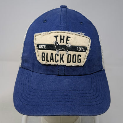 '47 Trucker Hat Blue Beige One Size Black Dog Patch Mesh Snapback 1971 Martha