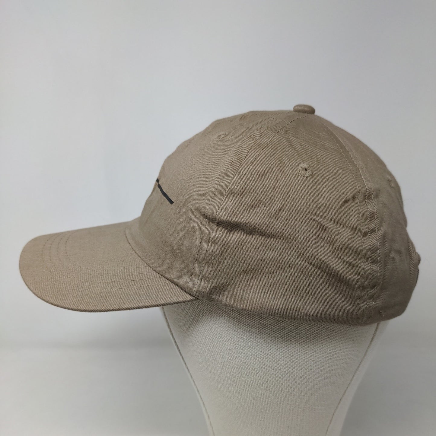 Velcro Brand Men's Slideback Hat Tan 100% Cotton Adjustable Graphic Logo