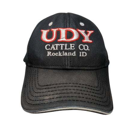 UDY Cattle Co Strapback Hat Black OSFA Adjustable Embroidered Otto