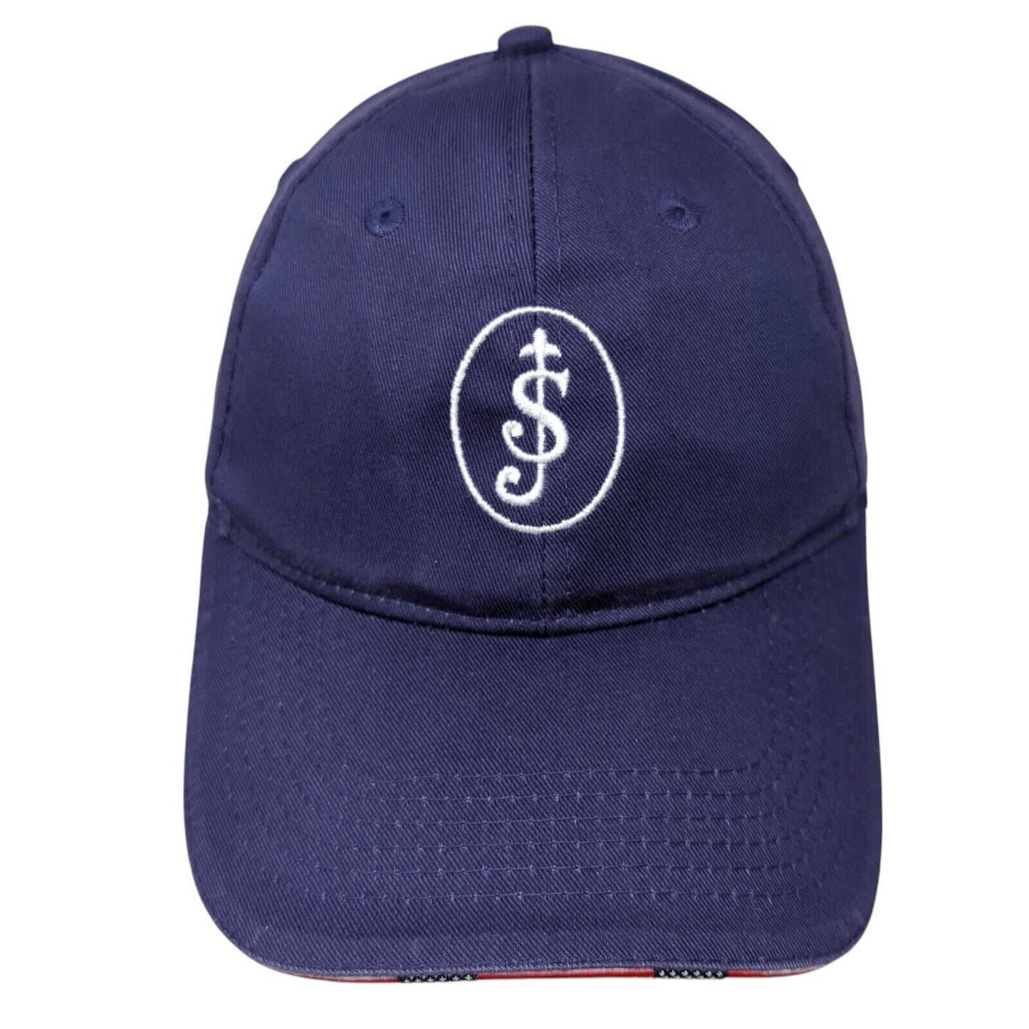 Port Authority Strapback Hat Blue One Size Embroidered Logo Adjustable