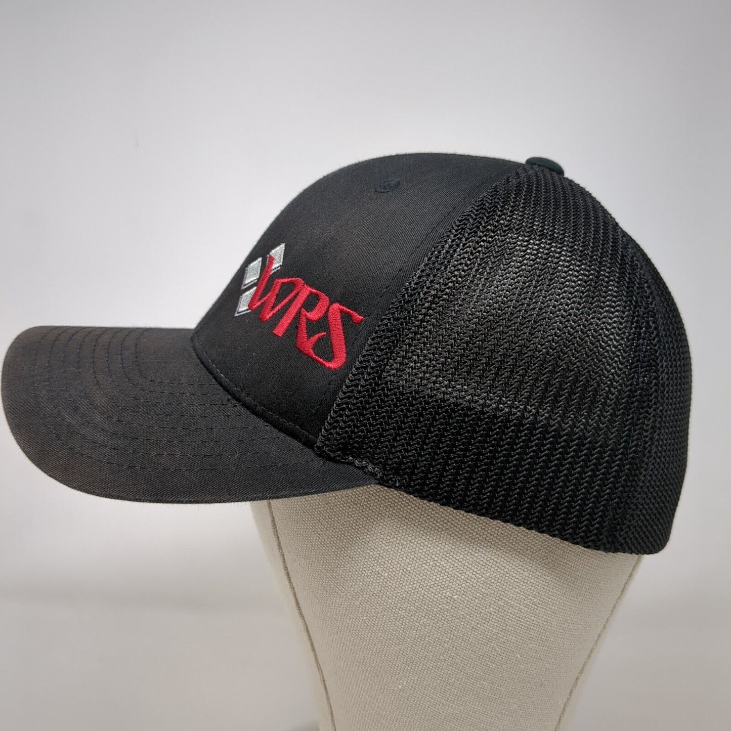 WRS Fitted Trucker Hat Black L/XL Flexfit Mesh Back 6 Panel Port Authority