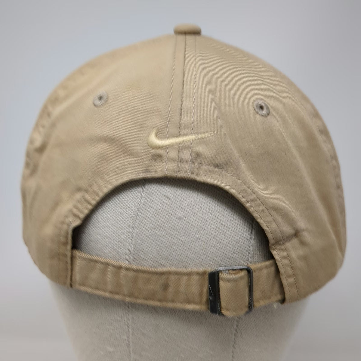 Nike Golf Baseball Cap Beige OSFM Kawneer Embroidered Slideback Strapback Hat