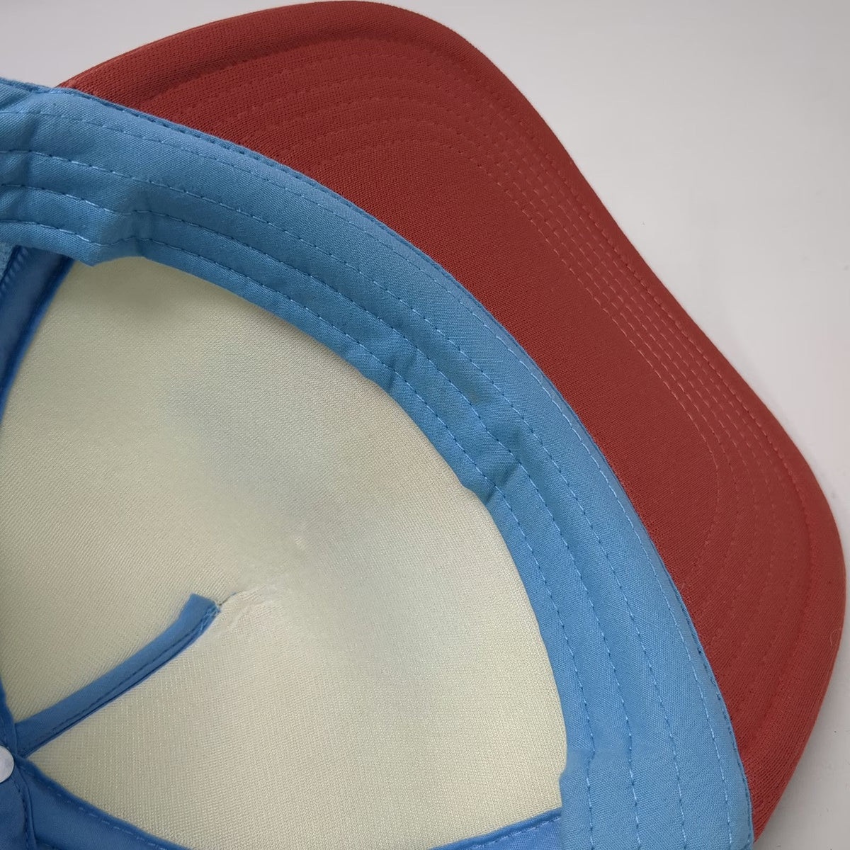 Retro America Patriotic Graphic Trucker Hat Ivory Blue Red One Size Snapback