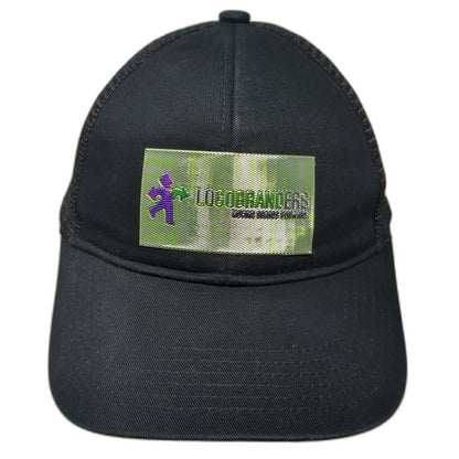 Port Authority Baseball Cap Black One Size LogoBranders Mesh Strapback Patch Hat