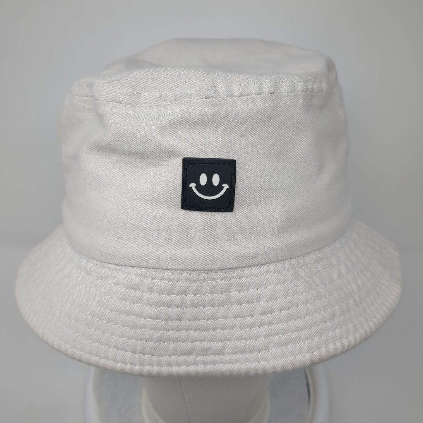 Smiley Face Bucket Hat White One Size Lightweight Fisherman's Outdoor