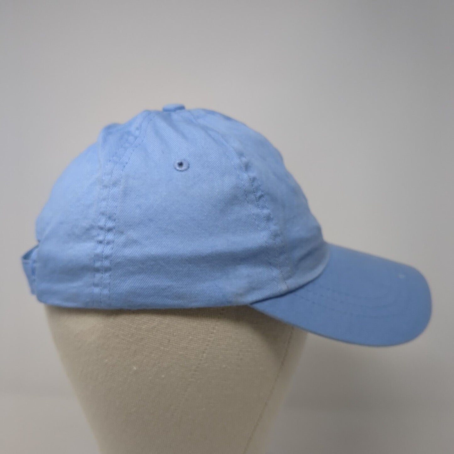 Unbranded Strapback Hat Blue One Size Adjustable Vented Holes 6 Panel Blank