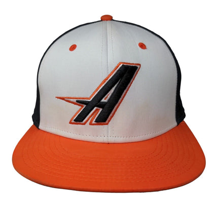 The Game Pro Fitted Hat Orange White Size XL Embroidered A Logo A-Flex