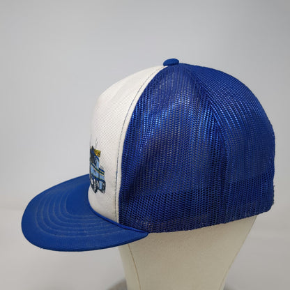Trucker Hat Blue OSFM Bills Mobile Home Transport Semi Truck Graphic Foam Mesh