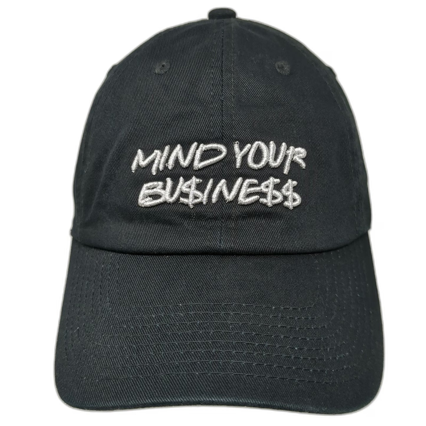 Field Grade Baseball Cap Black One Size Mind Your Business Dollar Sign Logo Hat