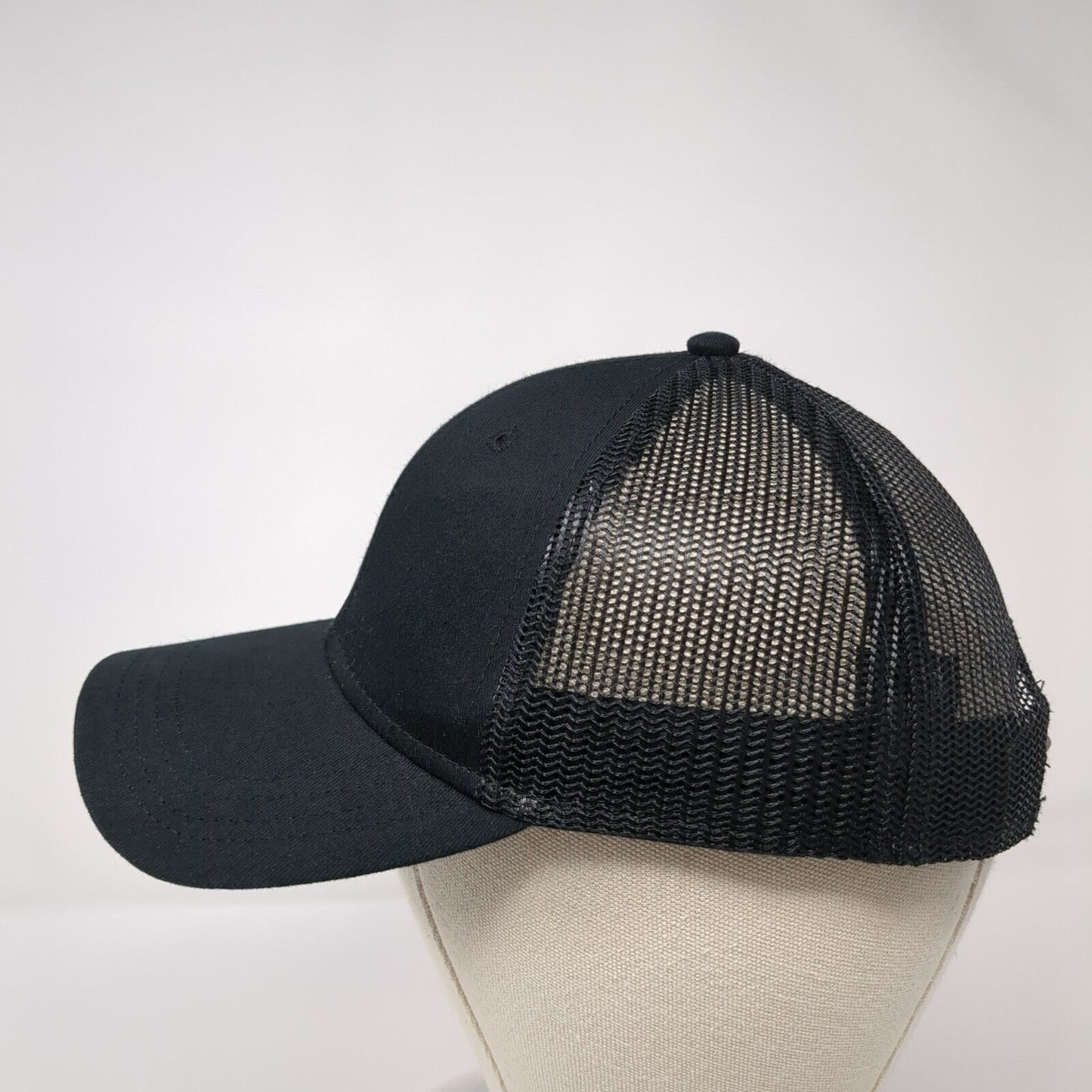 Otto Youth Snapback Trucker Hat Black One Size Adjustable Mesh Back Blank