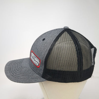 Felling Trailers Trucker Hat Gray OSFM Mesh Back Snapback Logo Patch Work Cap