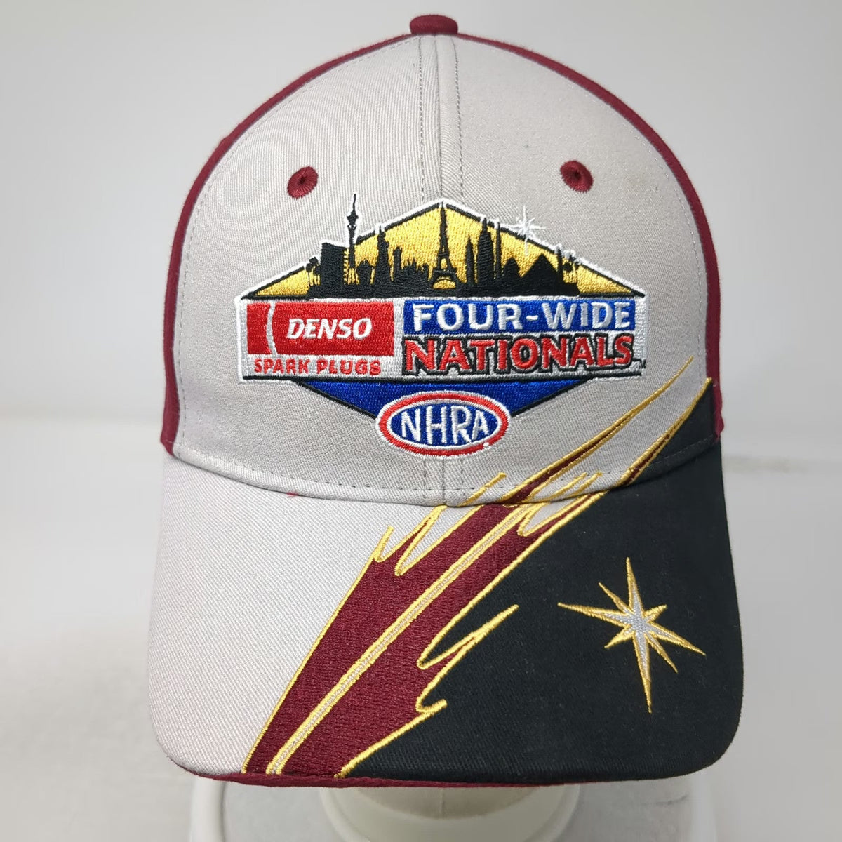 MainGate Baseball Cap Red Gray One Size NHRA 2019 Four Wide Nationals Vegas Hat