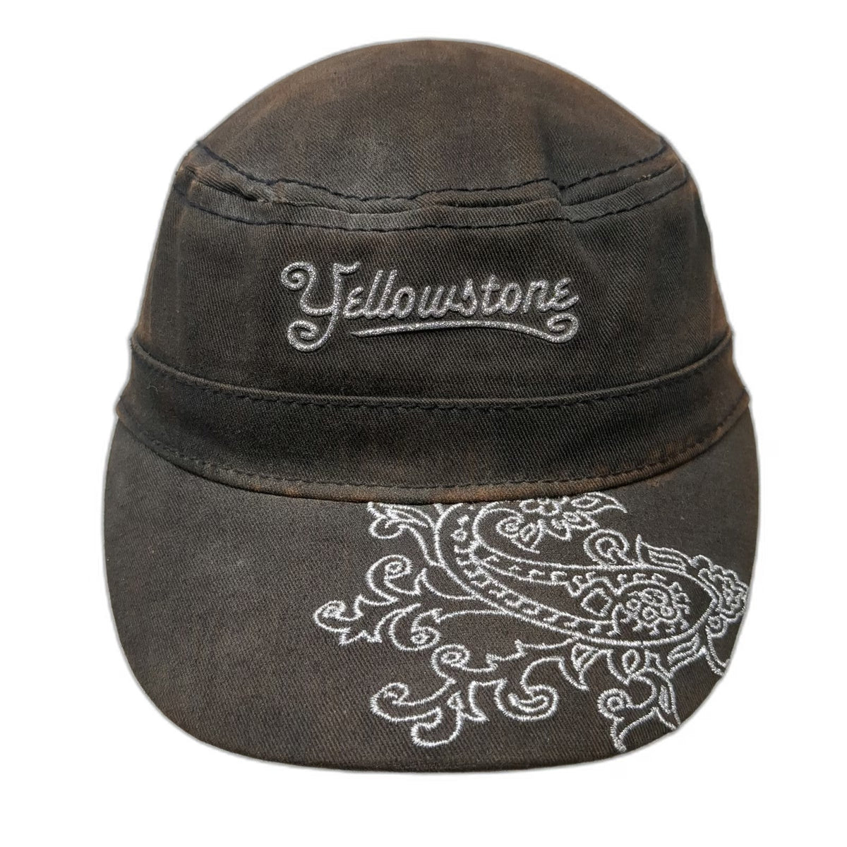 Noble Wear Army Cap Black One Size Yellowstone Paisley Embroidery Cotton Hat