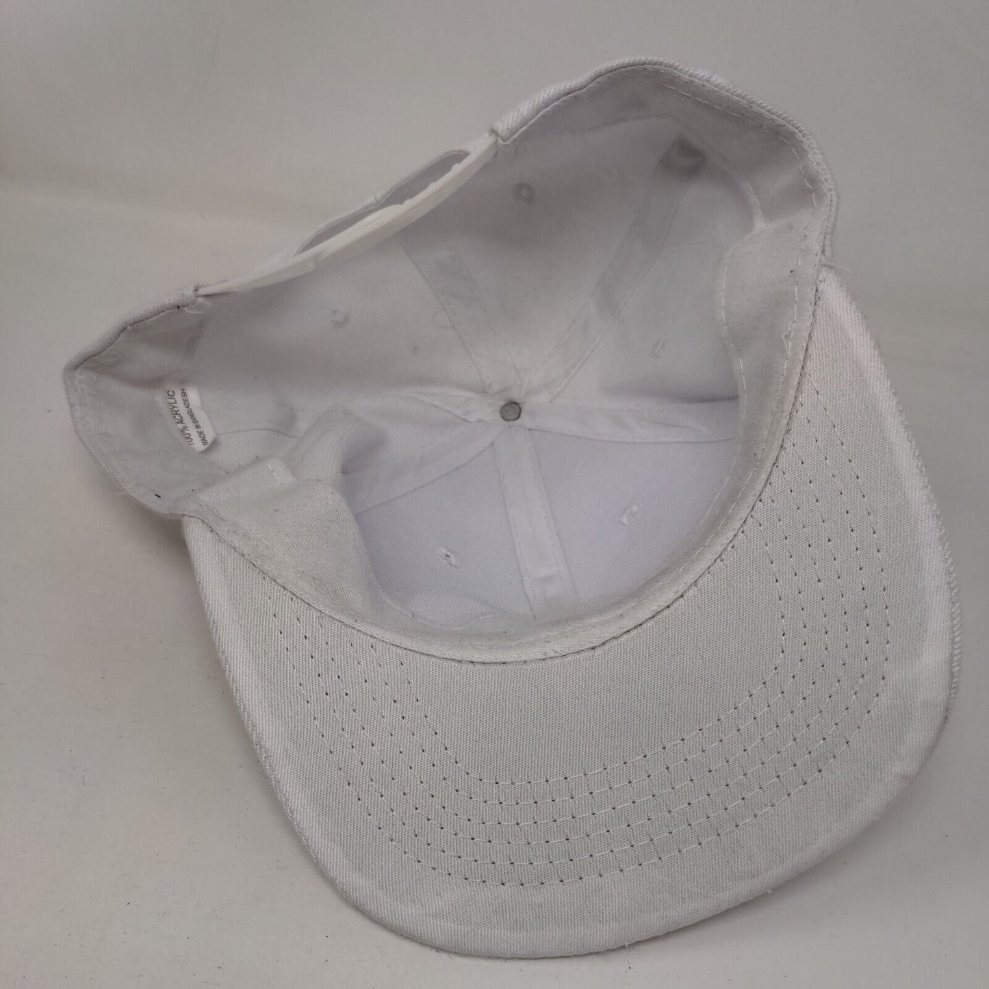 Unbranded Snapback Hat White One Size Adjustable Solid Blank 6 Panel