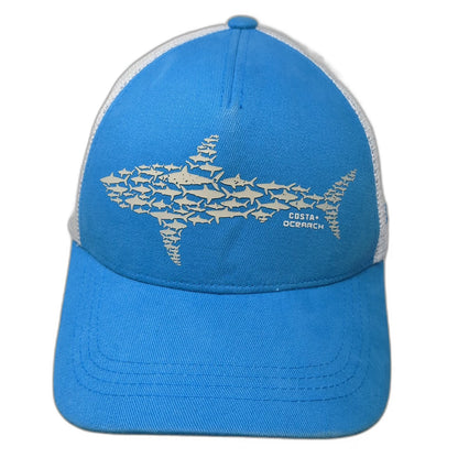 Costa Trucker Hat Blue One Size Shark Graphic OCEARCH Mesh Snapback Fishing Gear