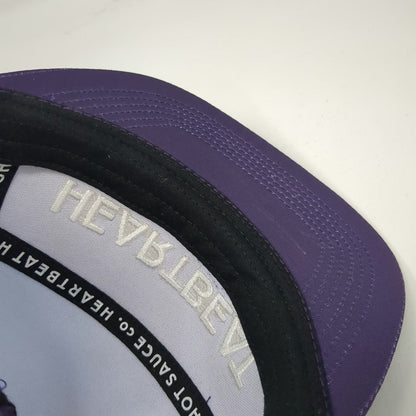 Heartbeat Hot Sauce Co. Trucker Hat Purple Blue One Size Flat Brim Perforated