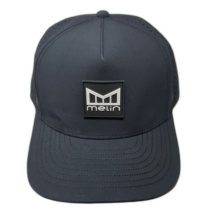 Melin Trucker Hat Black L Hydro Odysea Snapback Perforated Logo Patch