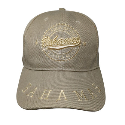 Island of The Bahamas Strapback Hat Tan One Size Adjustable Embroidered 6 Panel