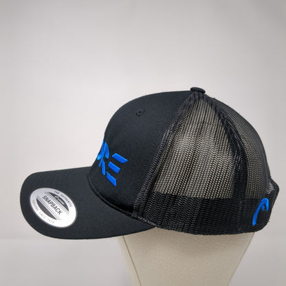 KORE Snapback Mesh Back Trucker Hat Black OSFA The Classics Yupoong