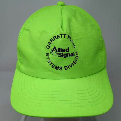AJ Headwear 5 Panel Green Hat One Size Allied Signal Garrett Fluid Snapback