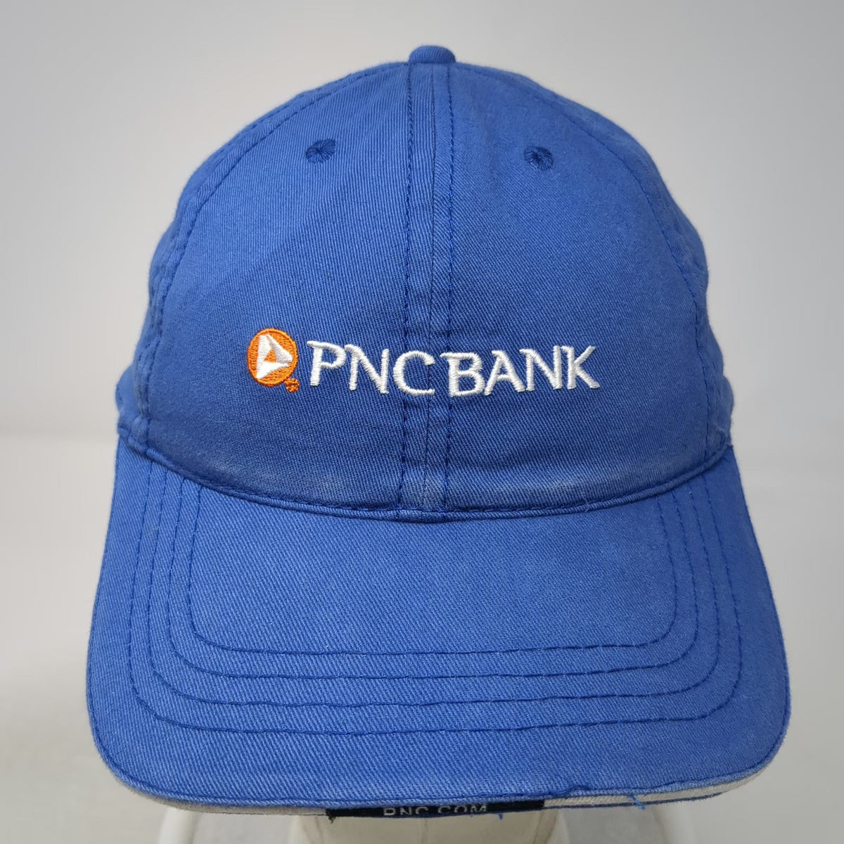 PNC Bank Baseball Cap Blue One Size Adjustable Cotton Sandwich Brim Logo Hat