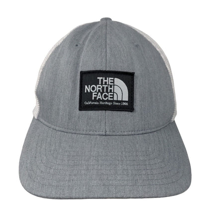 The North Face Men's Mesh Back Fitted Hat Gray White Patch Logo Stretch