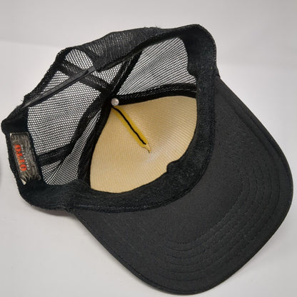 Groom Snapback Trucker Hat Black One Size Adjustable Mesh Back Rope Otto