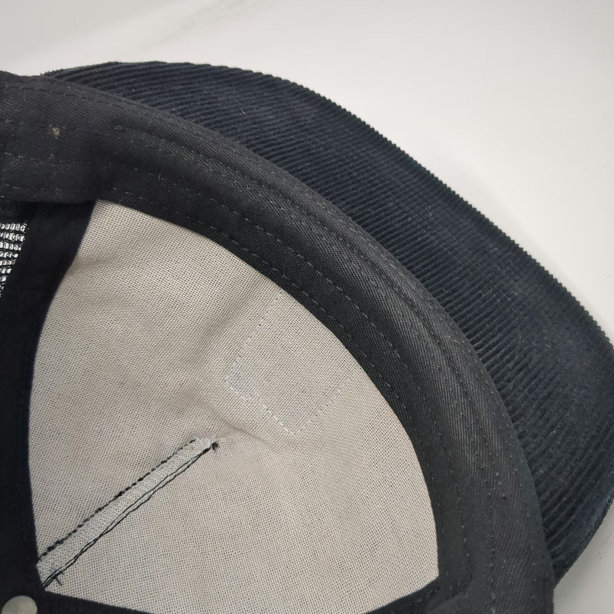 Supreme Trucker Hat Black One Size Corduroy Mesh Back Graphic Logo Made In USA