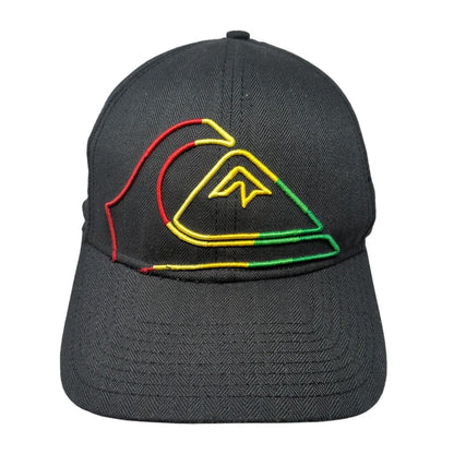 Quiksilver Fitted Hat Black One Size Stretch Fit Embroidered New Era