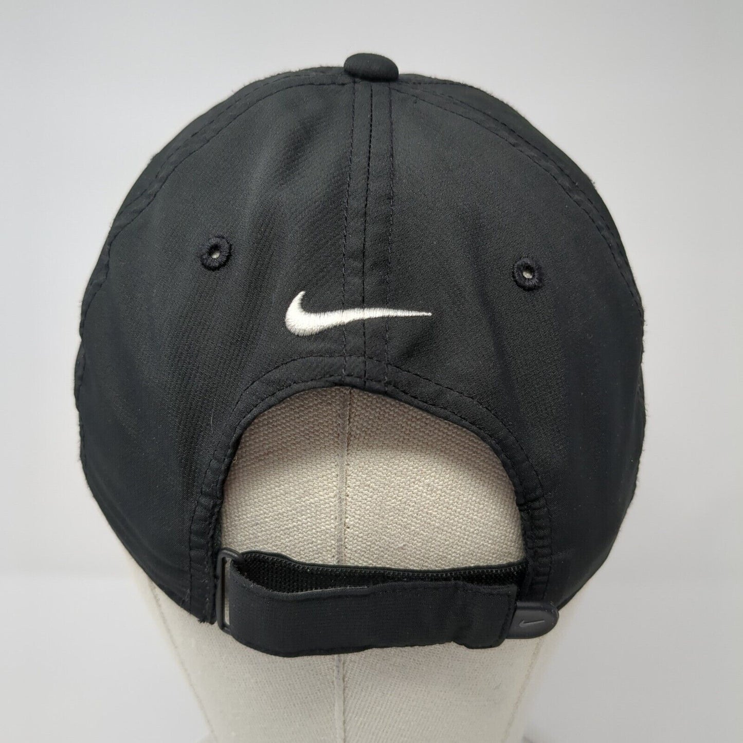 Nike Swoosh Strapback Hat Black One Size Embroidered Adjustable Solid