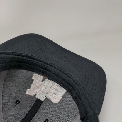 NB Snapback Mesh Back Trucker Hat Black One Size Embroidered Colorblock