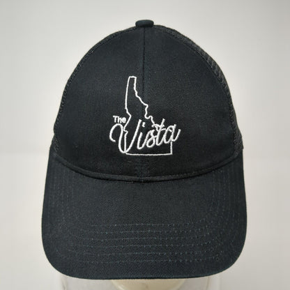 Vista Strapback Hat Black One Size Adjustable Mesh Back Port Authority Cotton