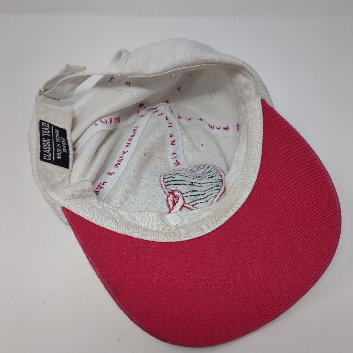 Classic Teaze Strapback Hat White One Size Adjustable Embroidered Walk N Faith